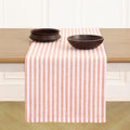 Solino Home 100% Linen Table Runner, 14 x 132 in, Orange and White Striped by SolinoHome