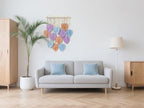 VEKALON Macrame Art Tapestry - Small Boho Chic Woven Wall Hanging Decor for Living Room, Modern Bohemian Leaf-Shaped Decorations for Apartment, Home, and Bedroom(Colorful) - Image 4