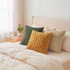Pallene Fall Mustard Yellow Faux Fur Throw Pillow Covers 26x26 Set of 2 - Image 6
