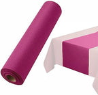 Disposable Table Runner for Dining Table, 16" 20-Pack Linen-Like Fuchsia Paper Table Runners for Party, Wedding Or Event by BloominGoods