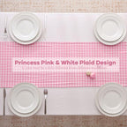 Pink White Plaid Gingham Ruffle Table Runner Cabinet Cover 13"x120" - Image 4