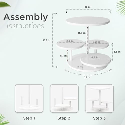 4 Tier Cupcake Stand, Halloween Cupcake Tier Stand 50 Cupcakes, Set of 4 Free Coasters, Cake Stands for Party, Birthday, Ideal for Tiered Cupcake Stand and Tiered Cake Stand Enthusiasts (White) - Image 3