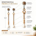 Macrame Wind Chime Wall Hanging Decor with Ceramic Bell Boho - Image 3
