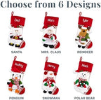 Let's Make Memories Personalized Christmas Stocking - Stockings for Family - Embroided - 3-D Plush - Christmas Decor - 8"x18" - Candy Cane Family - Snowman - Image 7