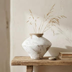 Wabi Sabi Vintage Vase, 6.3" Tall Wabi Sabi Decor Rustic Farmhouse Pottery Vase for Centerpiece, White Textured Pottery Flower Vase for Home Decorative, Table, Living Room, Bedroom, Bathroom, Kitchen - Image 7