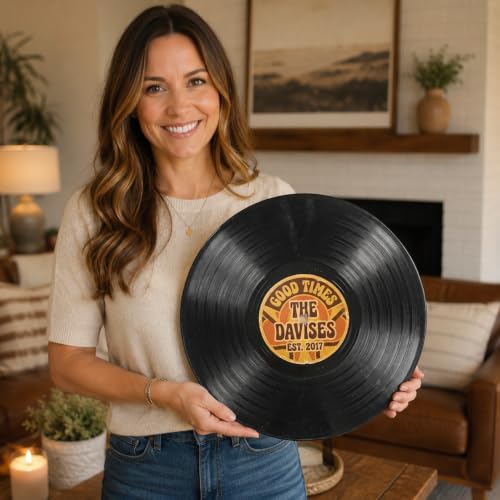 Personalized Family Name Sign, Custom Faux Vinyl Record Wall Decor, Retro LP Music Lover Plaque, Flat MDF Board with Realistic 3D Print (Not a Real Vinyl LP), Vintage Bar and Man Cave Art - Image 6