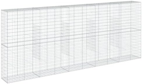 vidaXL Gabion Basket with Cover 196.9"x19.7"x78.7" Galvanized Iron - Image 7
