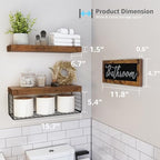 QEEIG ‎Bathroom Shelves with Decor Sign (Brown, 15.7") - Image 3