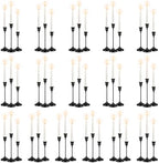 48 PCS Black Metal Taper Candle Holders Set,Brass Vintage Metal Candlestick by VZZNN