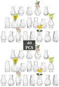 Glasseam Mini Bud Vases for Centerpieces: 40Pcs Clear Glass Vases in Bulk by Glasseam