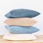 MONDAY MOOSE Decorative Throw Pillow Covers Cushion Cases, Set of 4 Soft Velvet Modern Designs, Mix and Match for Home Decor, Pillow Inserts Not Included (20x20 inch, Beige/Light Blue) by MondayMoose