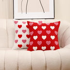 Valentines Day Throw Pillow Covers 20x20 Set of 2 Heart Love Couples Decorations Embroidery Cushion Covers Home Decor for Couch Lover Girlfriend Sofa Bedroom, White Red Pink by WOKANI