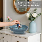 10" Decorative Bowl,Ceramic Fruit Bowl for Kitchen Counter,Coffee Table, Dining Room,Table Centerpiece Bowel,Entryway Key Holder & Jewelry Organizer (Ocean Blue) - Image 2