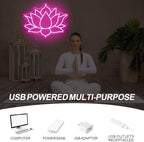 Geometric Lotus Flower Neon Sign – Mandala Style LED Wall Light Dimmable - Image 7