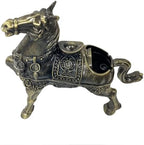 Briskfeel Metal Ornament Galloping Horse Statue Classic Bronze Finish Luxury Home Decor Multi Functional Sculpture for Living Room Office Desk Feng Shui Art (D4 Brass) - Image 3