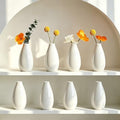 Modern Small Flower Vases 8 Pack - Ceramic, White by LIZOFER