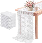 Newwiee 10 Pcs Lace Table Runner Floral, 31.5''x120'', White by Newwiee