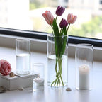 PHOSPHOR 16 PCS Glass Candle Holder, Hurricane Candle Hoder, Glass Pillar Candle Holder, Clear Cylinder Candleholder Cylinder Vase for Centerpieces Wedding Party Decoration - Image 6