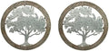 Hosley Tree of Life Wall Decor Set of 2 – 20” Round Metal Wall Art with Wooden Frame, Farmhouse Rustic Home Décor for Living Room, Bedroom, Entryway by HOSLEY