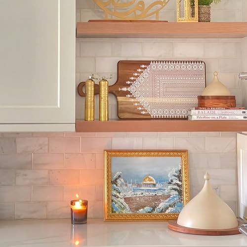 Cloche – 10x14” Modern Ceramic-Like Finish with Wood Accents, Elegant Cloche Dome Display, Perfect for Ramadan Decorations, Eid Decor & Dessert Presentation - Image 4