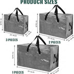 Shappy 6 Pcs Storage Bags, Grey, 30 x 16", 24 x 16", 20 x 16" - Image 2
