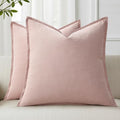 decorUhome Fall Pink Linen Throw Pillow Covers 22x22 Set of 2 by decorUhome