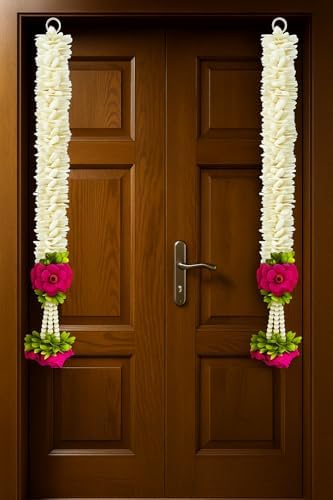 Divyakosh Set of 4 Wall Hangings -20 INCH for Home Decoration, Diwali Decor, Pink Flower, Handmade Diwali Decoration Psychedelic Wall hangings, Door Valance Hanging - Image 2