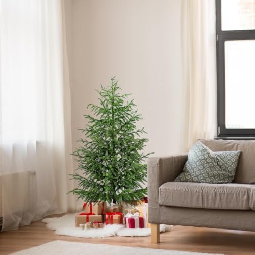 4FT Prelit Norfolk Pine Christmas Tree with 80LED Lights, Battery Operated - Image 2