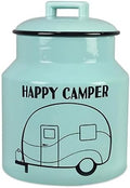 Young's Inc. Ceramic Cookie Jar - Cute Kitchen Counter Storage Canister with Lid - Perfect for Cookies, Coffee, Tea, Candy, Dog Treats, and More - Happy Camper - Mint by YoungsInc