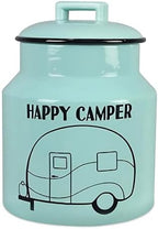 Young's Inc. Ceramic Cookie Jar - Cute Kitchen Counter Storage Canister with Lid - Perfect for Cookies, Coffee, Tea, Candy, Dog Treats, and More - Happy Camper - Mint by YoungsInc