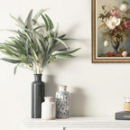 Ceramic Vintage Vase Set of 3, Vintage Flower Vases Home Decor Chinoiserie Decorative Retro Floral Vase Rustic Farmhouse Decor for Table Bookshelf Mantel Kitchen Living Room Office - Gray - Image 6