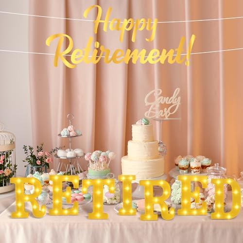 Aurelema 7 Pcs Retired LED Letter Lights Sign Decorations Battery Powered - Image 6