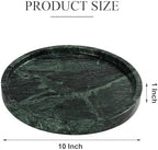 YMXYJM Real Natural Round Marble Tray for Bathroom, Genuine Marble Stone Vanity Tray, Luxury Storage Trays for Kitchen, Vanity, Home Decor, Dresser, Non-Resin/Non-Ceramic, 10"x 1", Green - Image 2