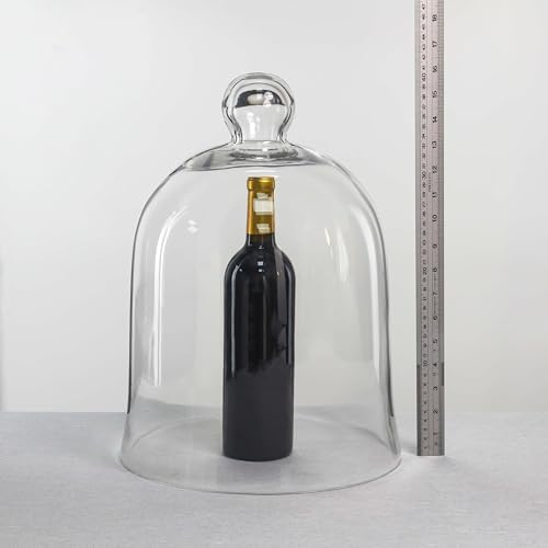 CYS EXCEL Glass Bell Dome Cloche (H:16" W:12") Enchanted Rose Glass Cover Cake Dessert Display Terrarium Jar Plant Cover - Image 4
