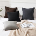MIULEE Decorative Linen Pillow Covers 20x20 Inch Dark Gray - Image 4