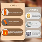 Raycare 9 Pcs Orange Halloween Flameless Pillar Candles with Remote Timer - Image 5