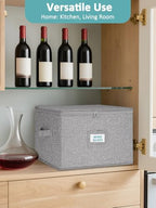 Cirhy Hard Shell Wine Glass Storage Box, Holds 24 Glasses, 2-Pack, Grey - Image 6