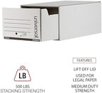 Universal One Lift-Off Lid File Storage Box, Legal, Fiberboard, White, 12/Carton (95221) - Image 5