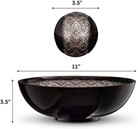Creative Scents Dublin Brown Decorative Bowl with Orbs Set - Centerpiece Table Decorations - Coffee Table Decor - Home Decorations for Living Room Decor, Table Centerpieces for Dining Room Table - Image 4