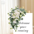 Odouzy Artificial Wedding Arch Flowers for Wedding Sign,Set of 2 for Wedding Welcome Ceremony Sign,Faux Floral Swags,Wedding, Banquet and Reception Backdrop Floral Decoration (White) - Image 3