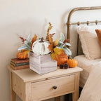 winemana Fall Decorations Artificial Pumpkin Gourd Berries Leaves, 2 Pack - Image 6