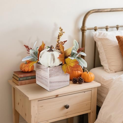 winemana Fall Decorations Artificial Pumpkin Gourd Berries Leaves, 2 Pack - Image 6