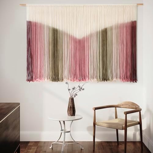 Macrame Wall Hanging Large Scale Tie Dye Yarn Wall Art Home Decor 57"W*35"L - Image 4