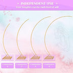 Metal Open Arch Backdrop Stand,Set of 2 Gold Curved Arch Backdrop Stand Half Moon Wedding Arches for Ceremony,Birthday,Anniversary,Baby Shower,Floral Stand,Ramadan Decoration (6.7FT & 5.8FT) - Image 6