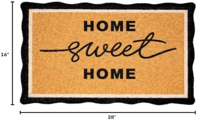 Folkulture Home Sweet Home Door Mat, Scalloped Doormat Outdoor - 16" x 28" - Image 3