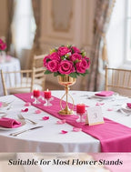 BLOSMON Hot Pink Flowers for Wedding: 10 Pcs Fakel Rose Balls for Table - Image 3