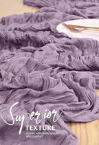 30 Pack Cheesecloth Table Runner 10FT Purple Table Runner Boho Gauze Cheese Cloth Table Runners Long Rustic Sheer Table Decorations for Wedding Party Baby Bridal Shower Birthday Holiday Home - Image 4