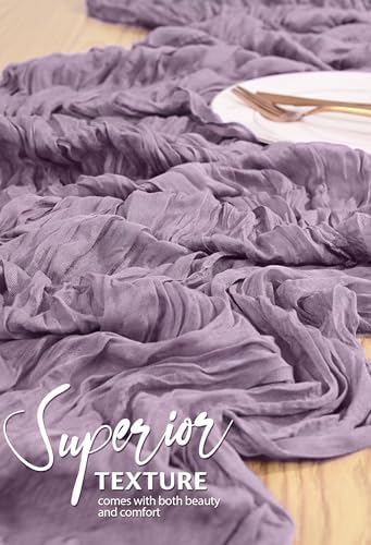 18 Pack Cheesecloth Table Runner 10FT Purple Table Runner Boho Gauze Cheese Cloth Table Runners Long Rustic Sheer Table Decorations for Wedding Party Baby Bridal Shower Birthday Holiday Home - Image 4
