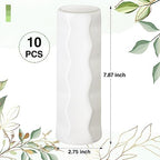 Didaey 10 Pack Composite Plastic Flower Vases Bulk White Small Boho Floral Vases for Dried Flower Bouquet Pampas Grass Centerpieces Fall Wedding Party Living Room Decor(Stylish) - Image 4