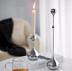 Vintage Decor Elegant Silver Teardrop Candle Holders Set 3 Piece - Image 5